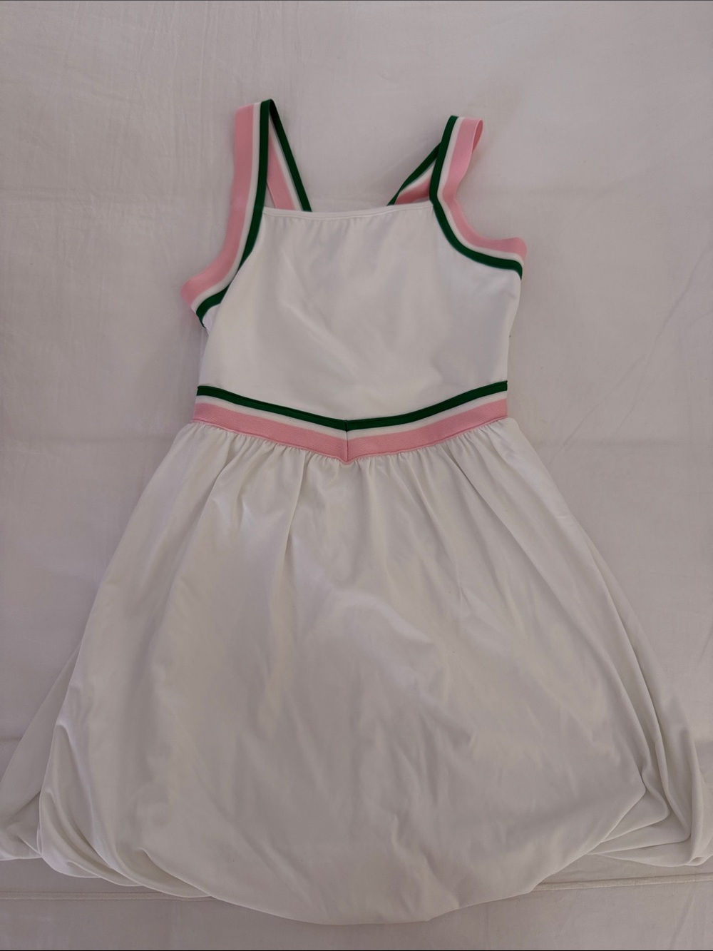 Gymboree White Athletic Dress with Pink and Green Trim